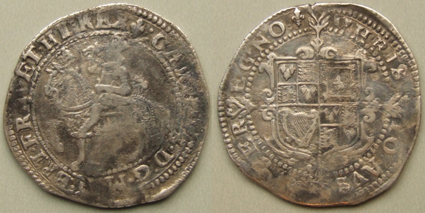 Charles I, Tower mint halfcrown, mm lis 1625 Charles I, Tower mint halfcrown, mm lis 1625